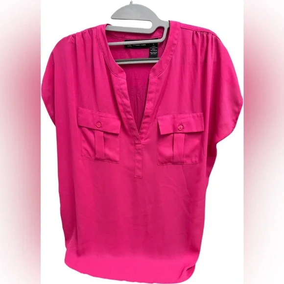 INC by Macys Pink Short Dolman Sleeve Blouse - Picture 2 of 7
